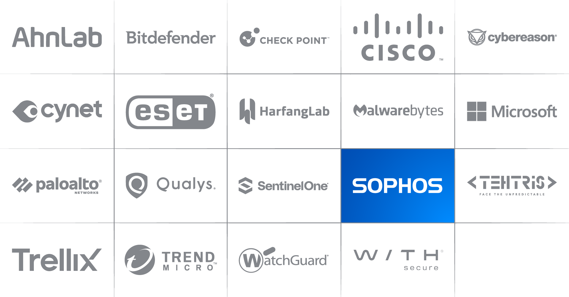 vendor logos in a grid layout